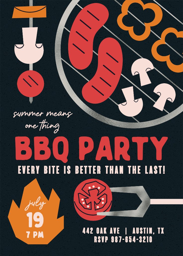 Graphic bites - bbq party invitation